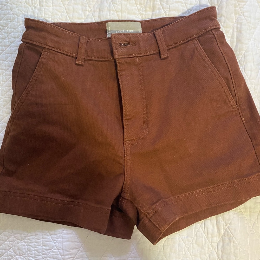 Everlane Cotton Twill Short (Rosewood color)
